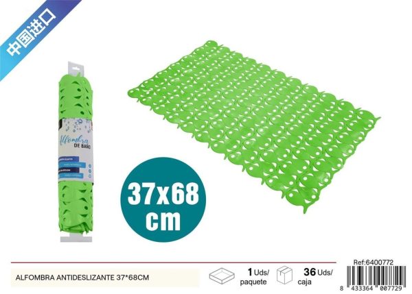 Alfombra antideslizante verde pasto 37x68 cm - Accesorios de baño