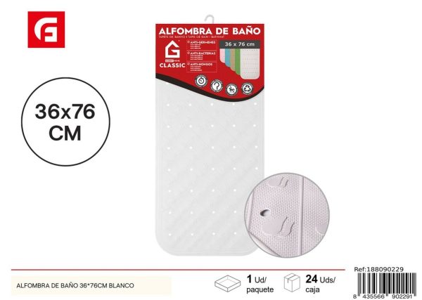Alfombra de baño blanca 36x76 cm - Alfombras de baño