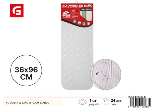Alfombra de baño blanca 36x97 cm - Accesorios de baño