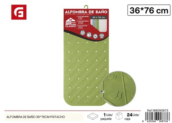 Alfombrilla para bañera 36x76 cm pistacho - Accesorios de baño