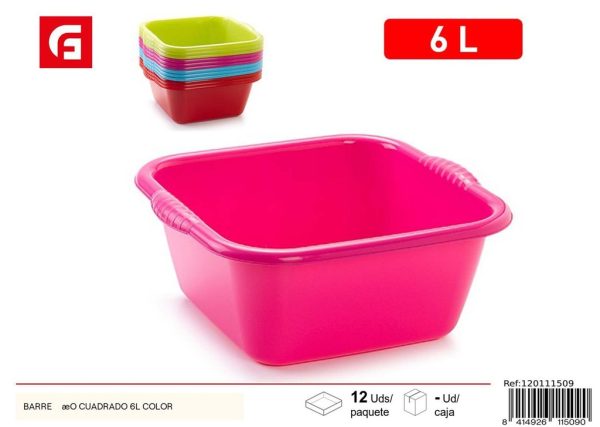 Barreno cuadrado de plástico 6L - Utensilios de limpieza