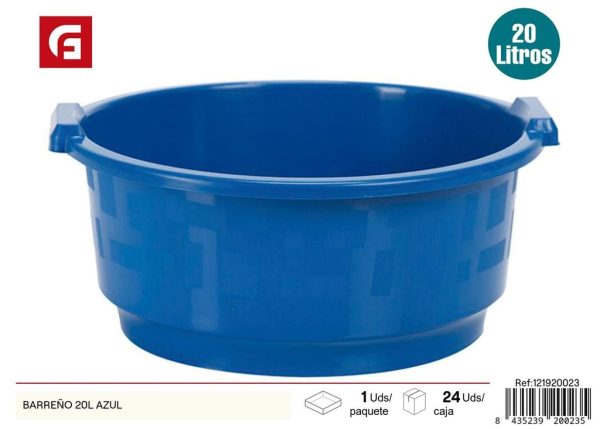Barreño azul de 20 litros - Cubos y utensilios de plástico
