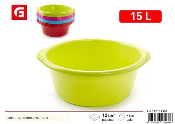 Bañera redonda 15L - Plástico de uso doméstico