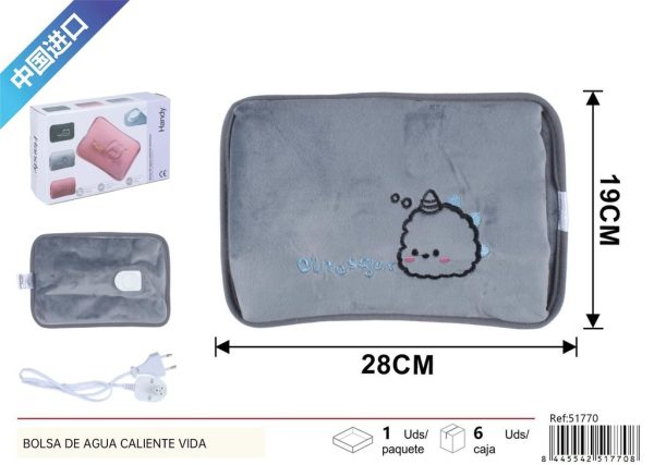 Bolsa de agua caliente con bordado de animales gris - Productos nuevos