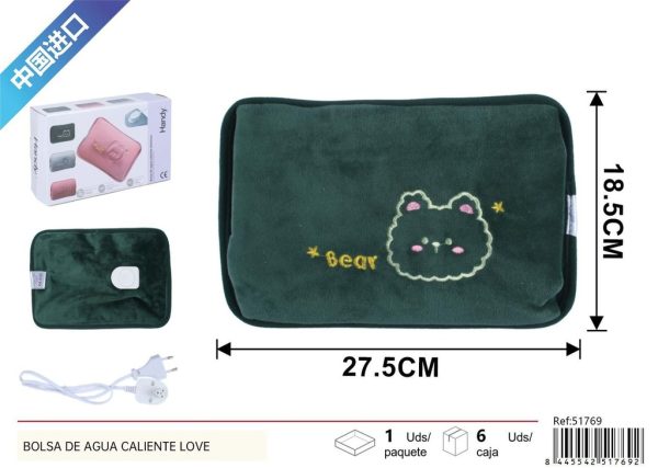 Bolsa de agua caliente con bordado de animales verde - Productos nuevos