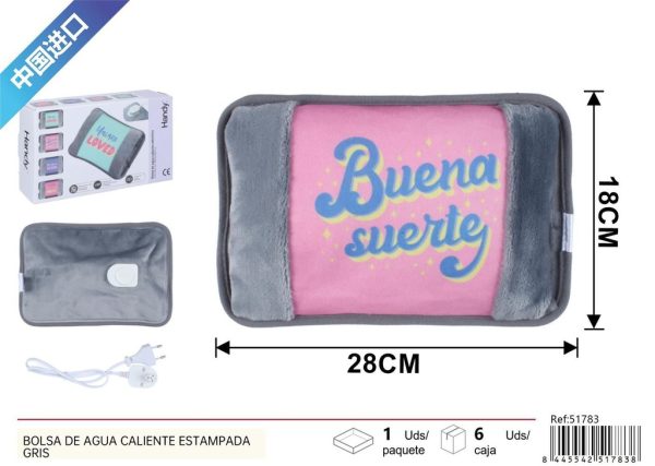 Bolsa de agua caliente con estampado SUERTE - Artículos de novedad