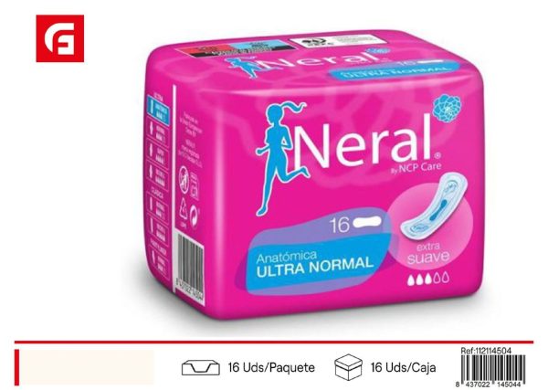 Compresa anatómica Neral 16 ud. ultra - Productos de cuidado personal