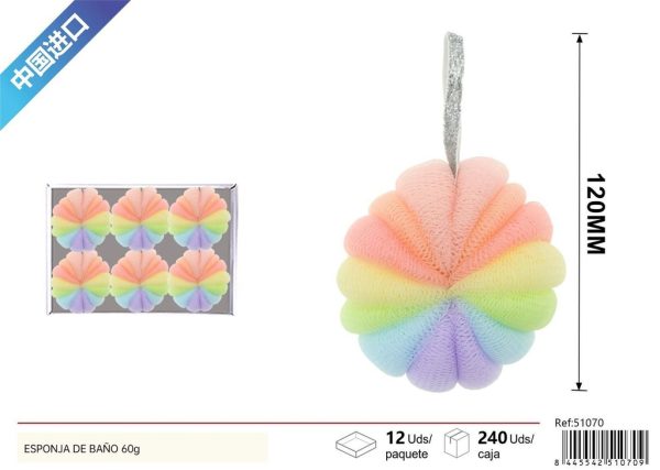 Esponja de baño brillante de colores 60g - Productos de cuidado personal