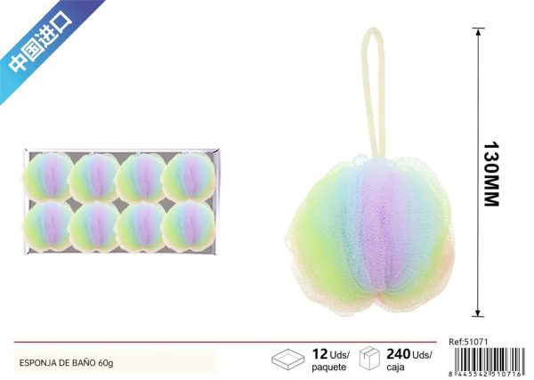Esponja de baño colorida 60g - Productos de cuidado personal