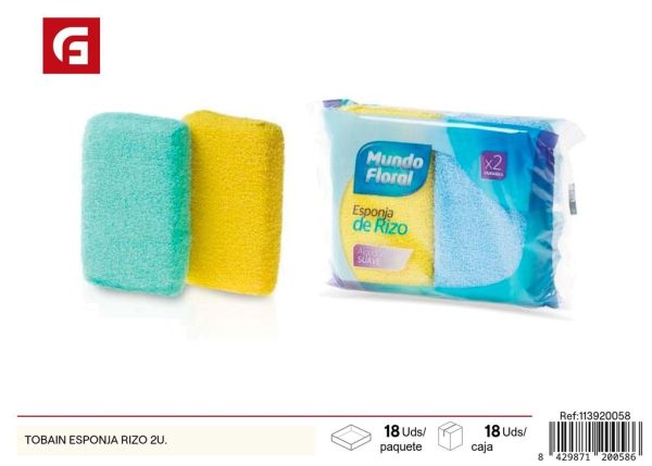 Esponja rizo 2 unidades para baño e higiene personal
