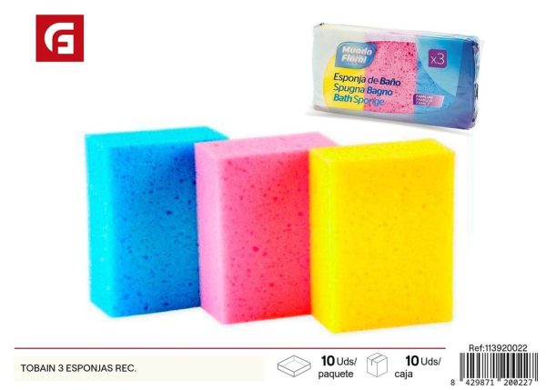 Esponjas TOBAIN 3 unidades - Productos de cuidado personal