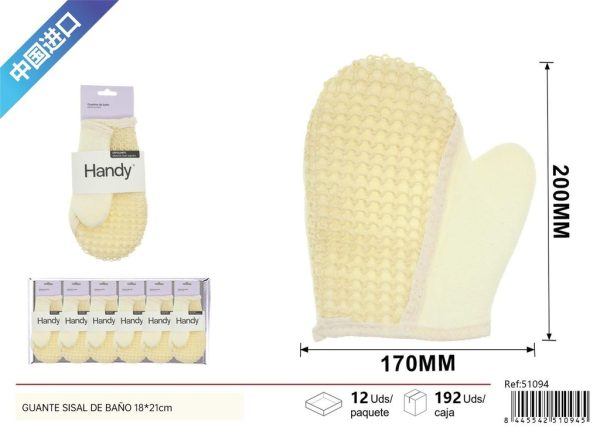 Guante de sisal para baño de 18 x 21 cm - Productos para el cuidado personal