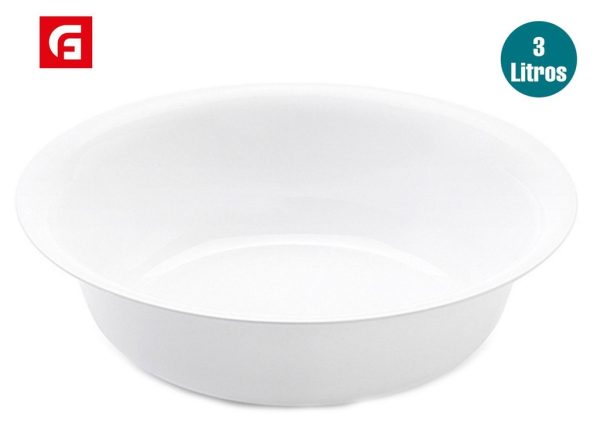 Palangana de plástico 3L blanca - Accesorios del hogar