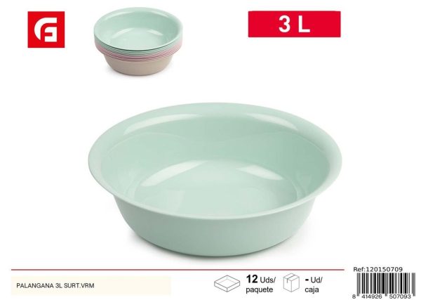 Palangana de plástico 3L surtido - Accesorios del hogar