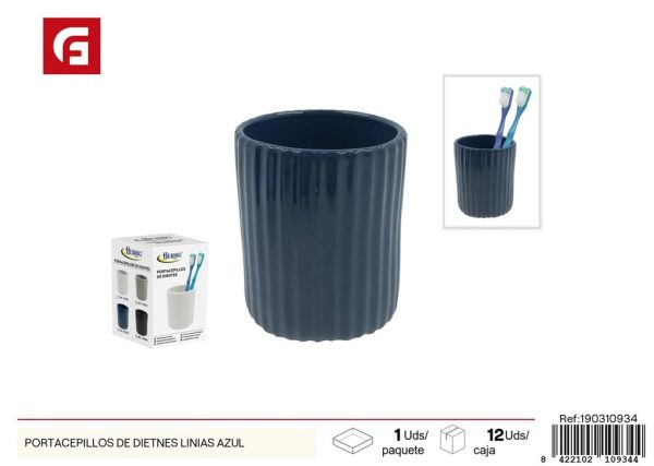 Portacepillos de dientes líneas azul - Artículos de baño