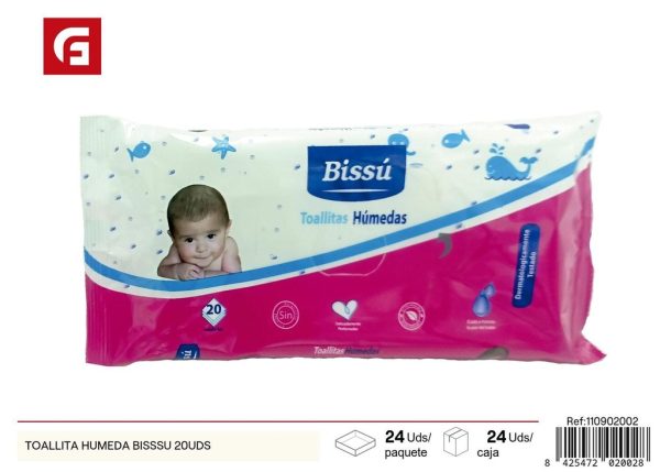 Toallita húmeda Bisssu, 20 unidades - Productos de cuidado personal