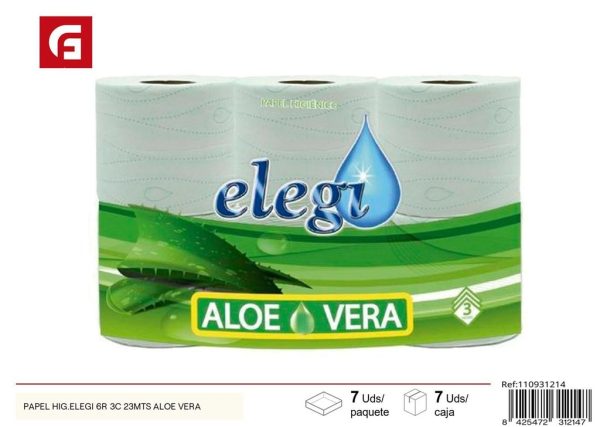 Papel higiénico Aloe Vera 23 m 6 rollos - Productos de limpieza