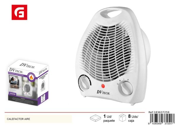 Calefactor de aire para climatización de espacios