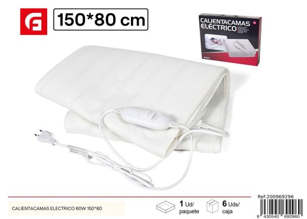 Calentacamas eléctrico 60W 150x80 - Calefacción para dormir confortablemente
