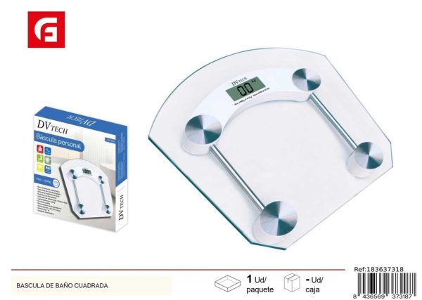 Báscula de baño cuadrada con límite de 150 kg - Utensilios de baño