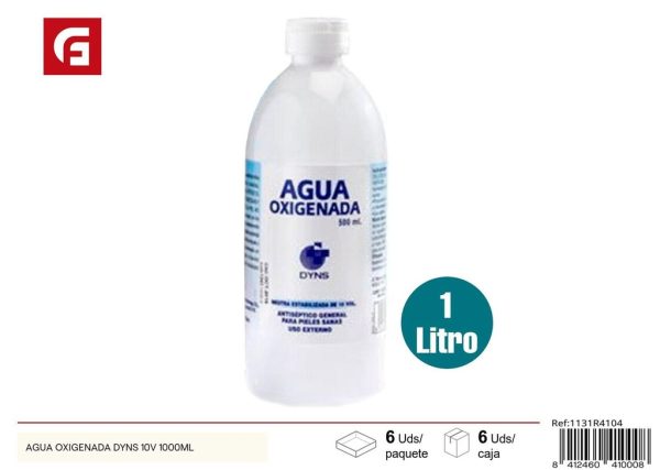 Agua oxigenada 1L 10 volumen DYNS - Alcohol y agua oxigenada