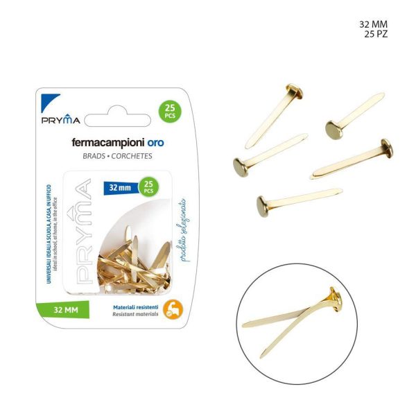 Clips de muestra color oro 32 mm 25 PZ - Accesorios de oficina