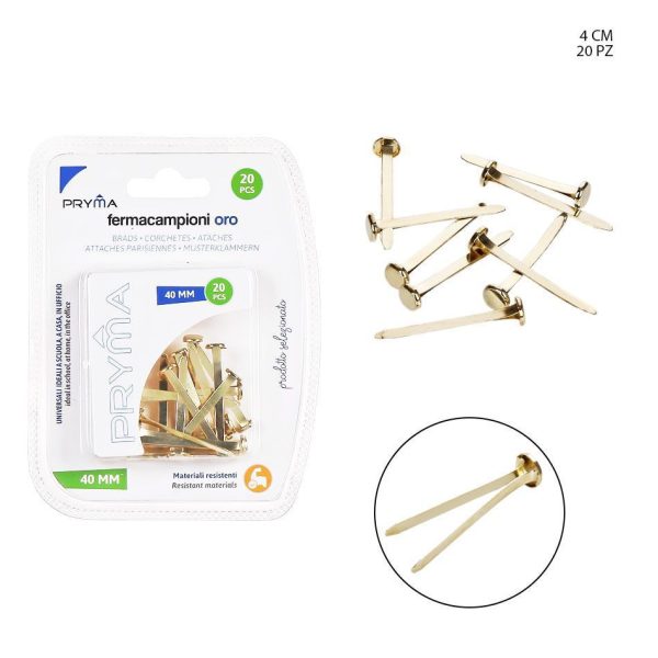 Clips de muestra color oro 40 mm 20 PZ - Accesorios de oficina
