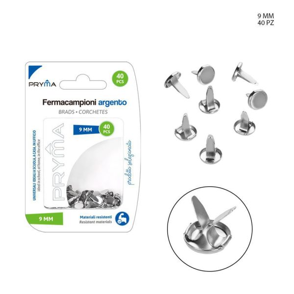 Clips de muestra color plata 9 mm 40 PZ - Accesorios de oficina
