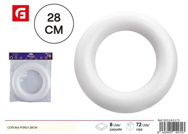 Corona de espuma 28cm - Materiales para manualidades y decoraciones