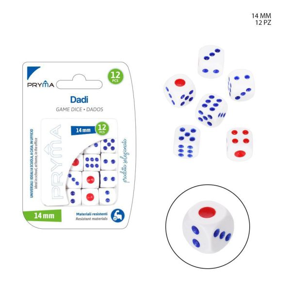 Dados 1.4 cm 12 unidades - Juegos de mesa y entretenimiento