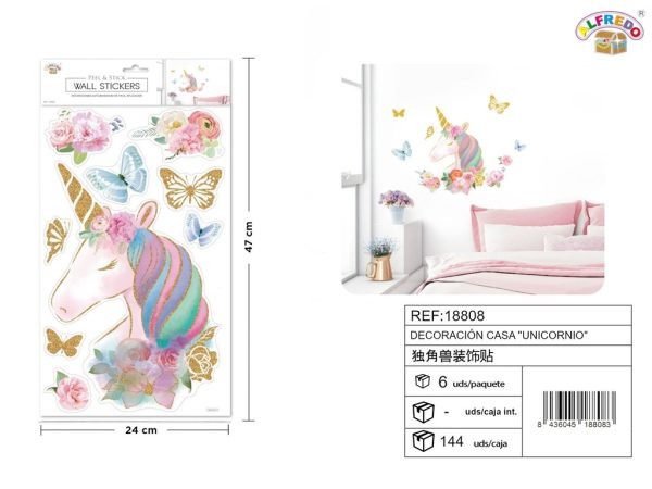 Decoración casa "unicornios" 24X47cm - Decoración de vinilo
