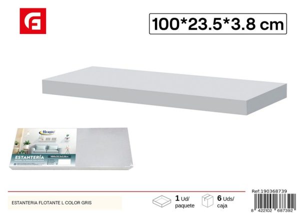 Estantería flotante L color gris - Decoración de casa y estantes