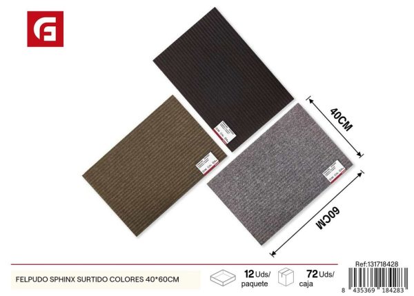 Felpudo Sphinx surtido colores 40 x 60 cm - Textiles para el hogar