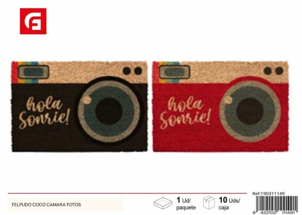Felpudo coco Cámara fotos - Diseño original para entradas y decoración