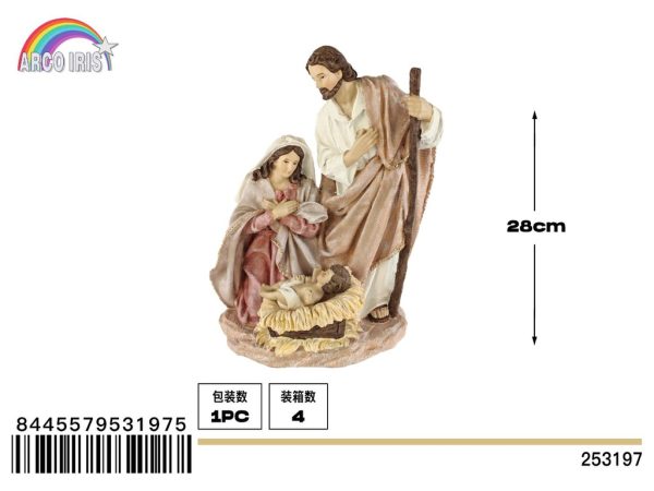 Figura de belén nacimiento de niño Jesús en color blanco - Adornos navideños religiosos
