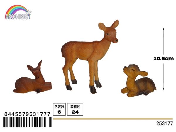 Figura de ciervo de Navidad 6 piezas - Adornos navideños festivos