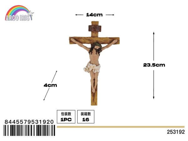 Figura de estatua de cruz - Adornos navideños y simbología religiosa