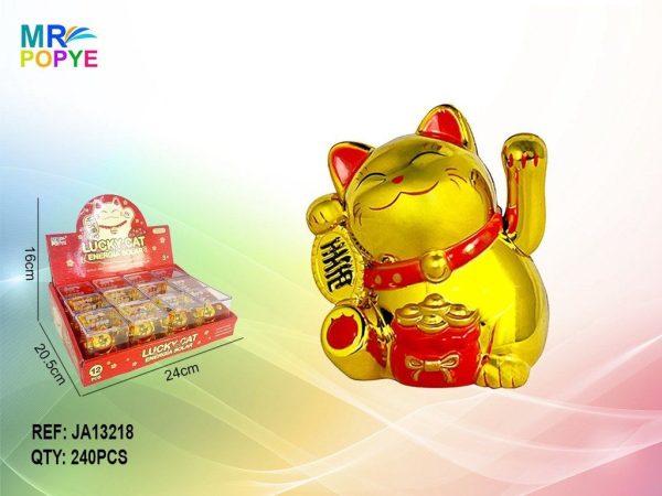 Gato de la suerte solar - 2 pulgadas dorado - Juguetes