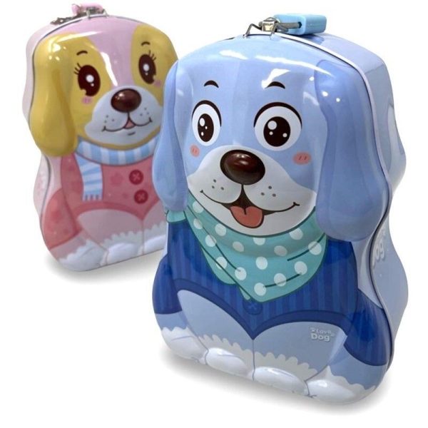 Hucha metálica con candado perrito surtido - Huchas