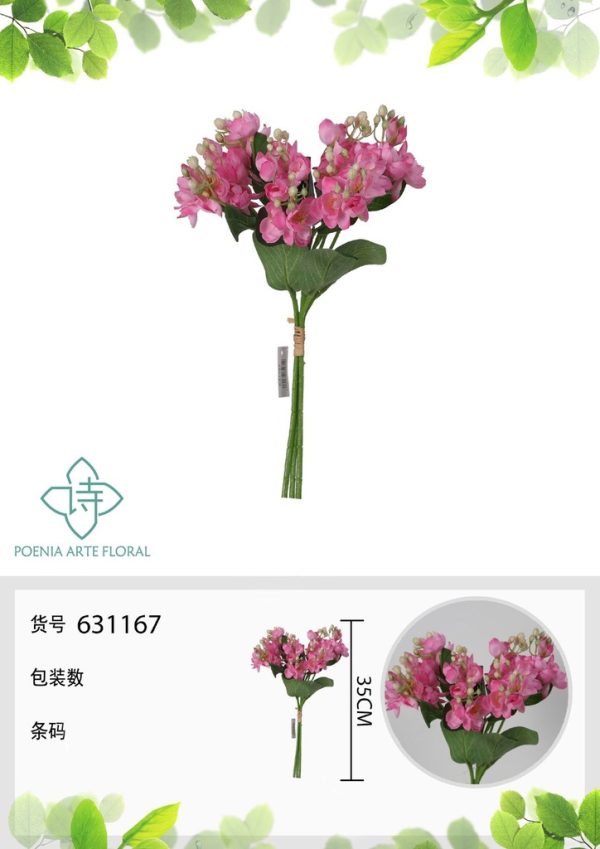Jazmín falso de mano atada rosa 35 cm - Decoración floral
