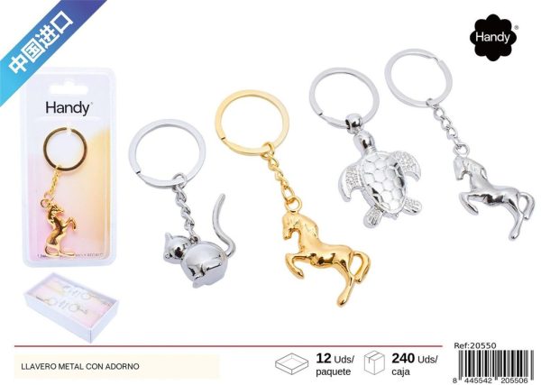 Llavero metálico con adorno - Regalos y llaveros decorativos