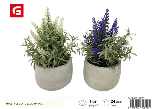 Maceta cemento lavanda 17 cm - Accesorios decorativos