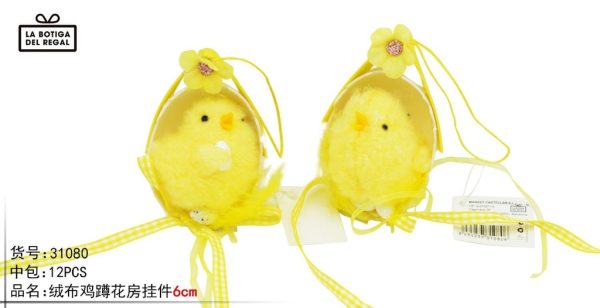 Pollito decoración 6 cm - Decoración de Pascua