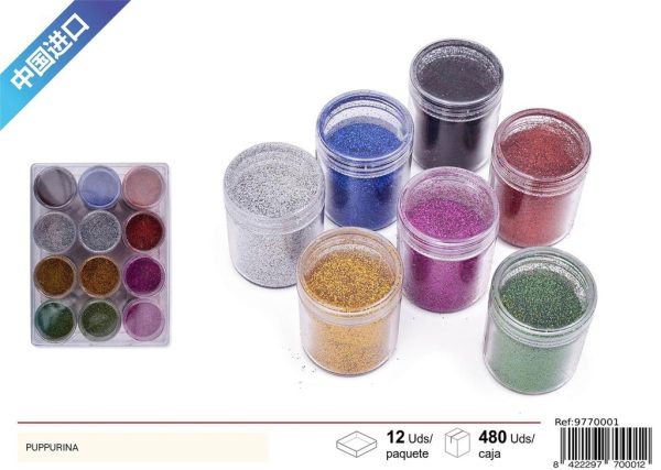 Purpurina colorida 20 g - Manualidades y decoración