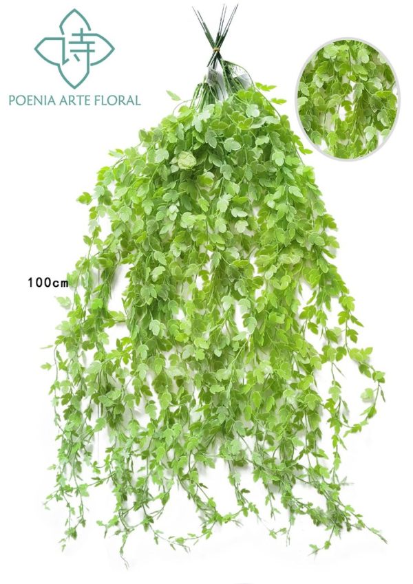 Rama artificial de batata colgante con 5 bifurcaciones en color claro - decoración de pared enredadera