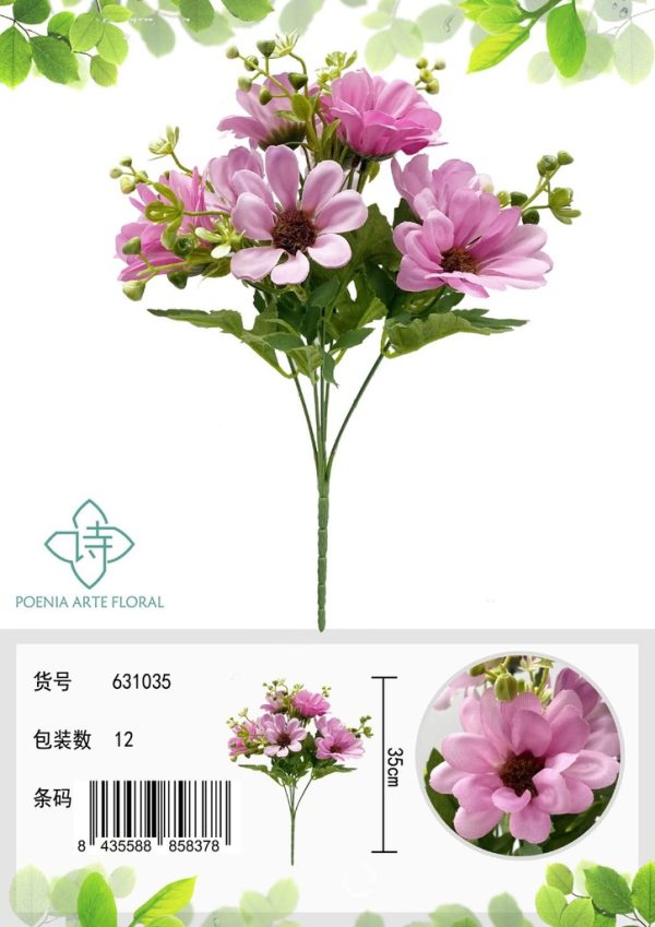 Ramo decorativo con 10 flores pequeñas, tipo montaña - Adornos florales - Imagen 2