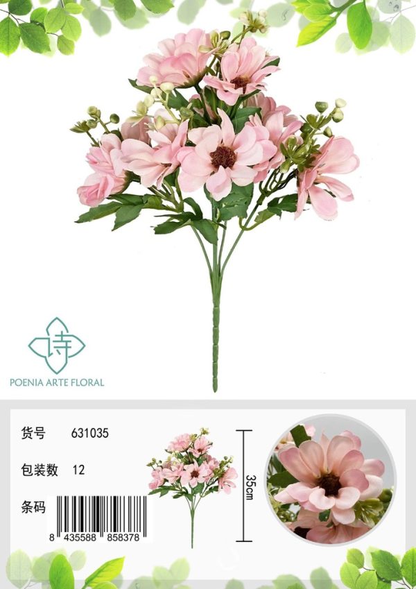 Ramo decorativo con 10 flores pequeñas, tipo montaña - Adornos florales - Imagen 3
