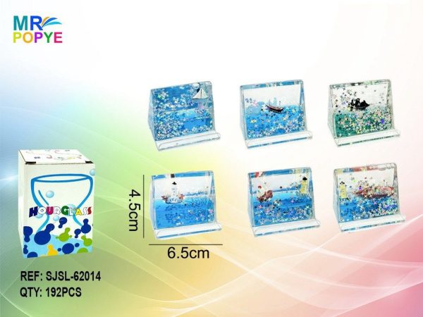 Reloj de Arena de Cristal (Barco) SY141 - Adorno decorativo, soporte para teléfono