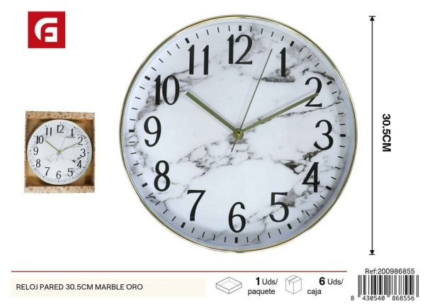 Reloj de pared 30.5 cm dorado - Decoraciones del hogar