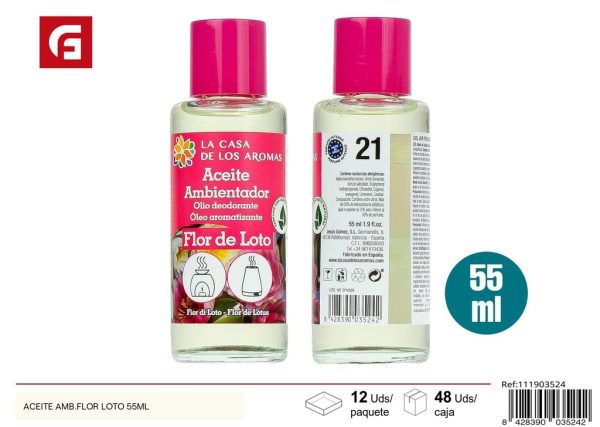 Aceite aromatizador de flor de loto 55ml - Ambientador exótico para el hogar